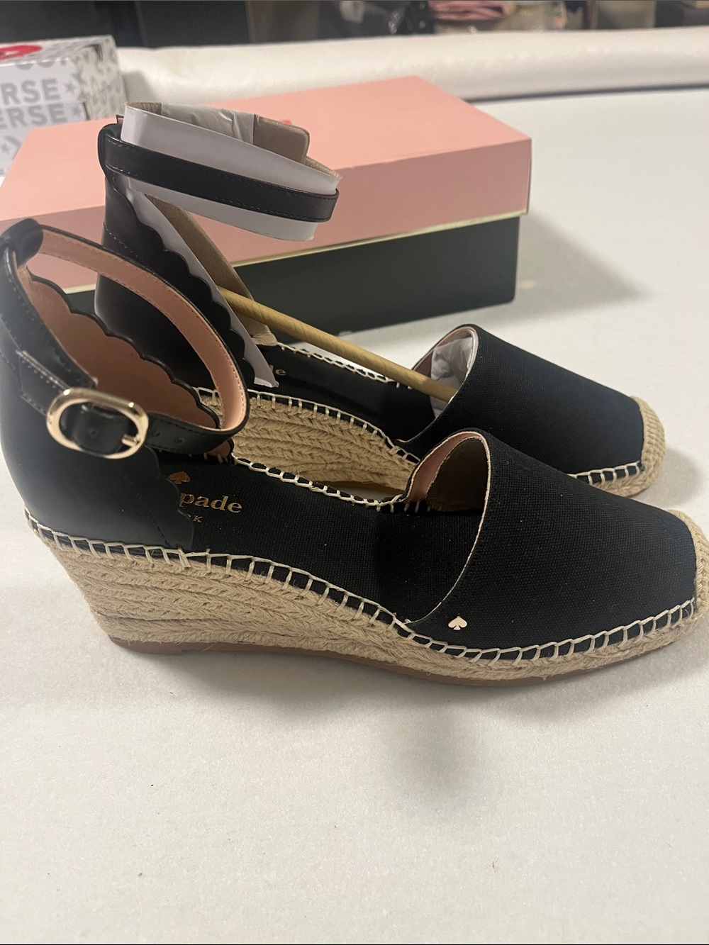 Kate spade New York Women’s Palma Black Espadrille Wedge Sandals